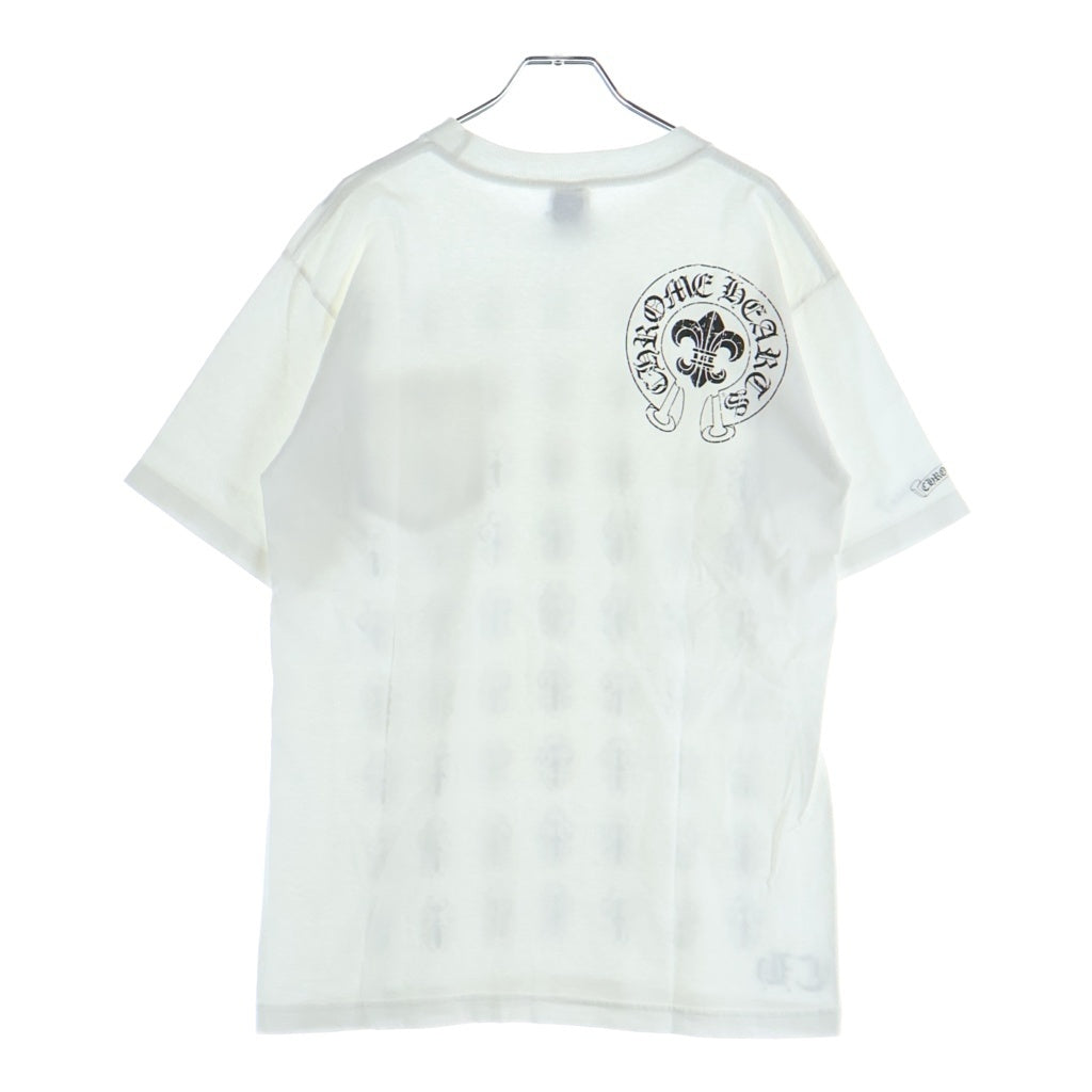 CHROME HEARTS(クロムハーツ) OLD VINE DAGGER BACK BS FLUER S/S TEE ヴァインダガー総柄プリントクルーネック半袖ポケットTシャツ ホワイト