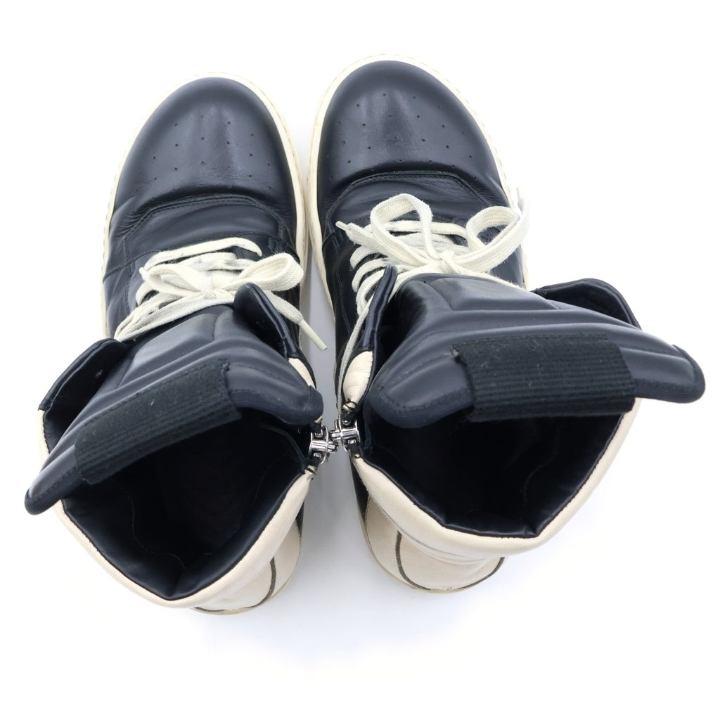 Rick Owens(リックオウエンス) Geobasket Sneaker ジオバスケットレザーハイカットスニーカー ブラック/ホワイト 76703