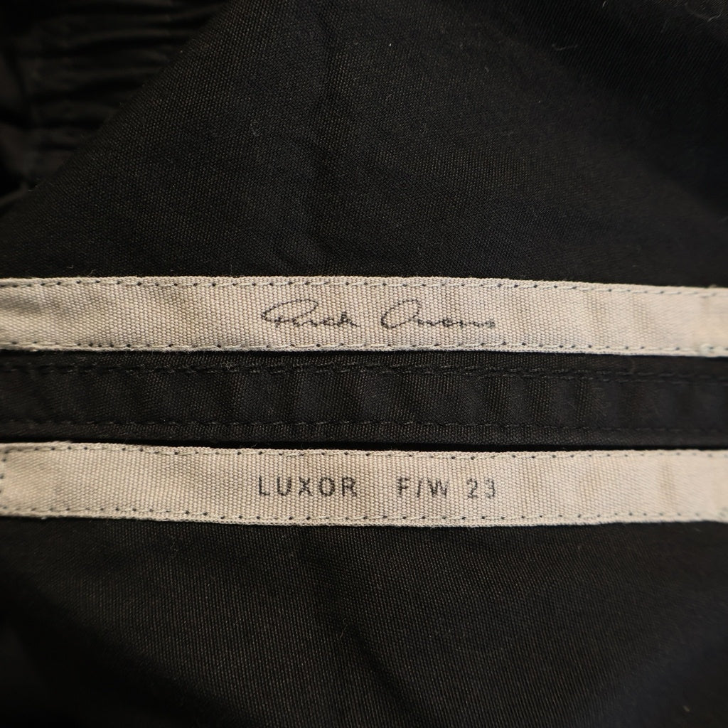 Rick Owens(リックオウエンス) 23AW LUXOR BELA Pants ルクソール期 ベラパンツ ドローストリングストレートパンツ RU02C7361-TE ブラック