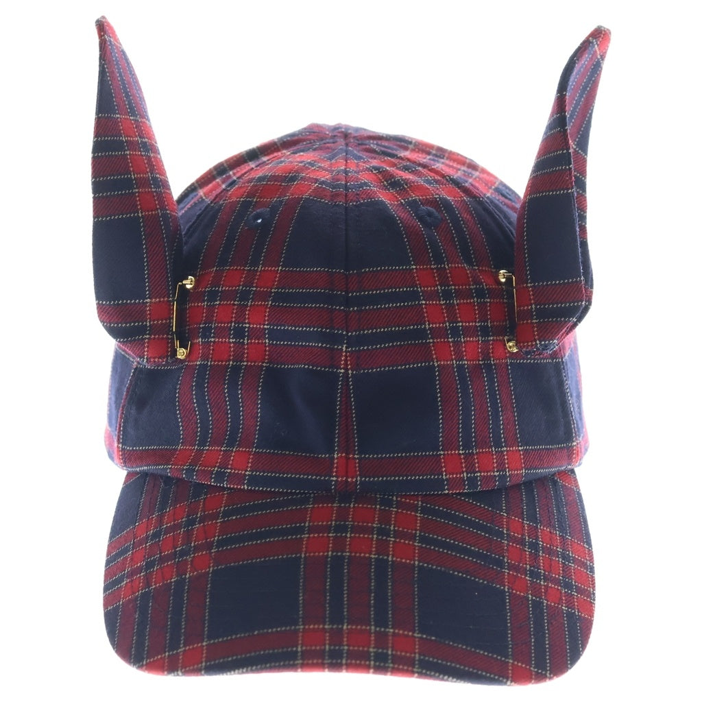 UNDERCOVER(アンダーカバー) 20AW ウール チェック柄 6パネル 耳付きキャップ 帽子 レッド UCZ402-2 レディース