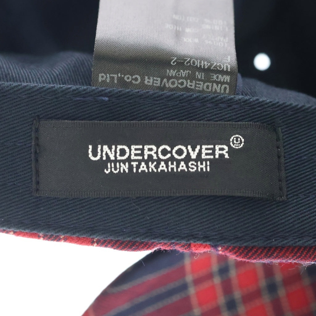 UNDERCOVER(アンダーカバー) 20AW ウール チェック柄 6パネル 耳付きキャップ 帽子 レッド UCZ402-2 レディース