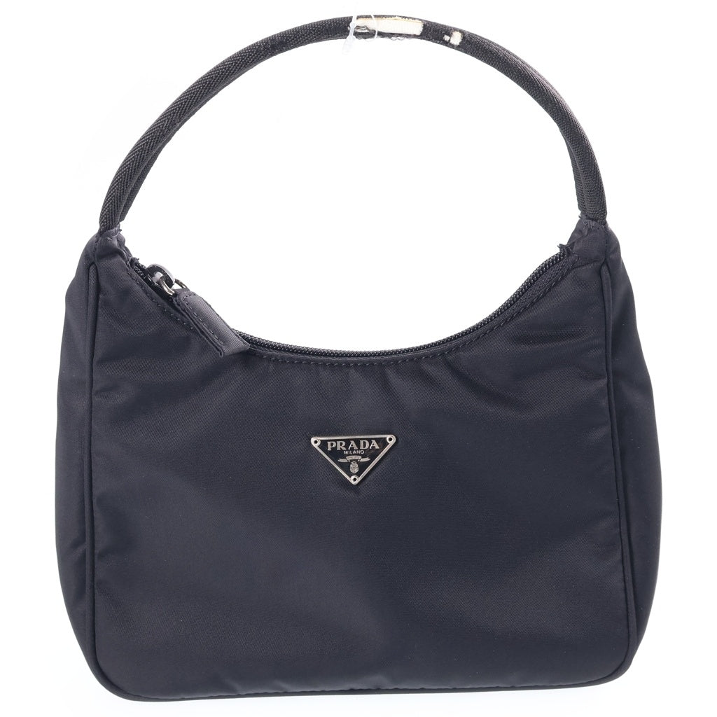 PRADA(プラダ) Triangle Logo Nylon Hand Bag トライアングルロゴナイロンハンドバッグ ロゴプレートナイロンハンドバッグ ブラック レディース