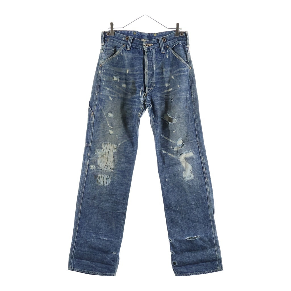 RRL(ダブルアールエル) Lot091 Colorado Buckle Back Japan Woven Selvedge Denim コロラドバックルバック ジャパンウーブンセルビッジデニム ダメージ加工ストレートワークデニムパンツ インディゴ