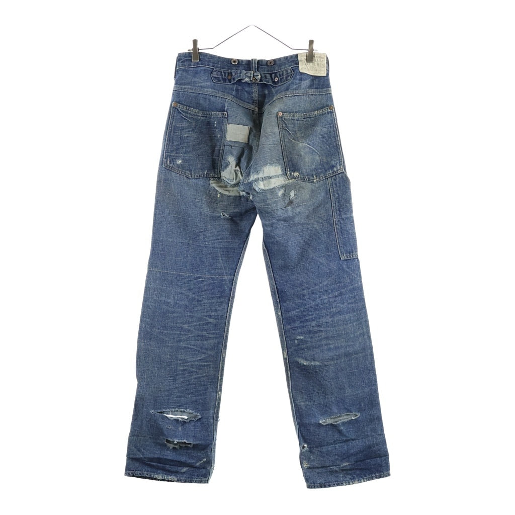 RRL(ダブルアールエル) Lot091 Colorado Buckle Back Japan Woven Selvedge Denim コロラドバックルバック ジャパンウーブンセルビッジデニム ダメージ加工ストレートワークデニムパンツ インディゴ