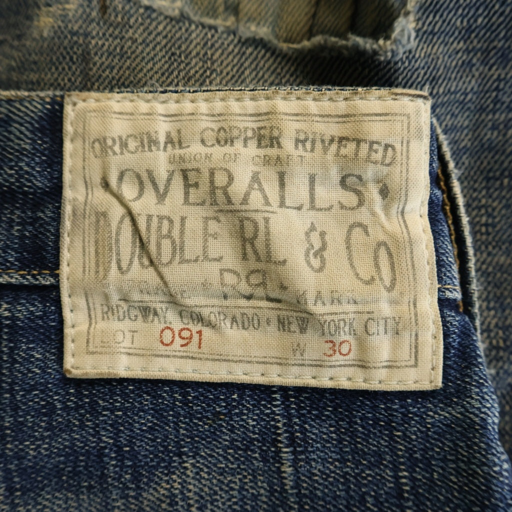 RRL(ダブルアールエル) Lot091 Colorado Buckle Back Japan Woven Selvedge Denim コロラドバックルバック ジャパンウーブンセルビッジデニム ダメージ加工ストレートワークデニムパンツ インディゴ