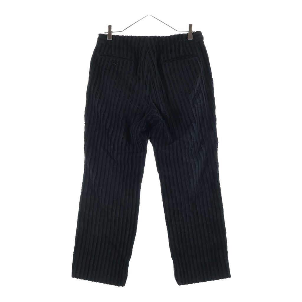 CALEE(キャリー) 23AW Jumbo Corduroy Trousers ジャンボコーデュロイトラウザーズ ジップフライコーデュロイサイドベルトパンツ ブラック
