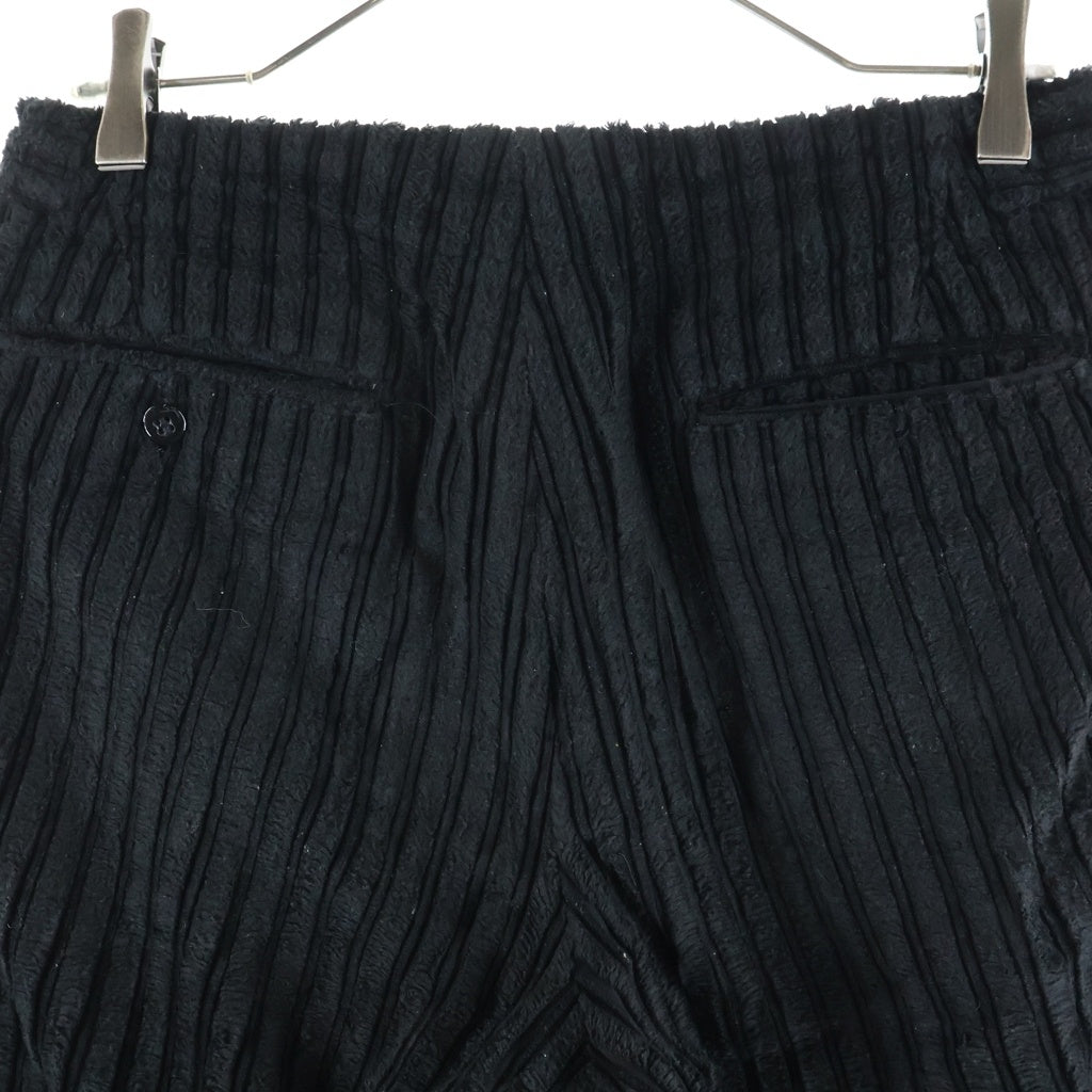 CALEE(キャリー) 23AW Jumbo Corduroy Trousers ジャンボコーデュロイトラウザーズ ジップフライコーデュロイサイドベルトパンツ ブラック