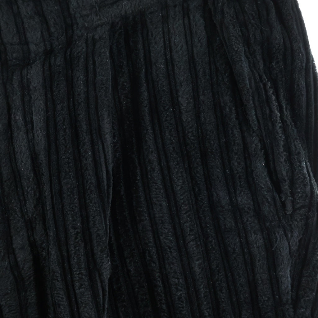 CALEE(キャリー) 23AW Jumbo Corduroy Trousers ジャンボコーデュロイトラウザーズ ジップフライコーデュロイサイドベルトパンツ ブラック