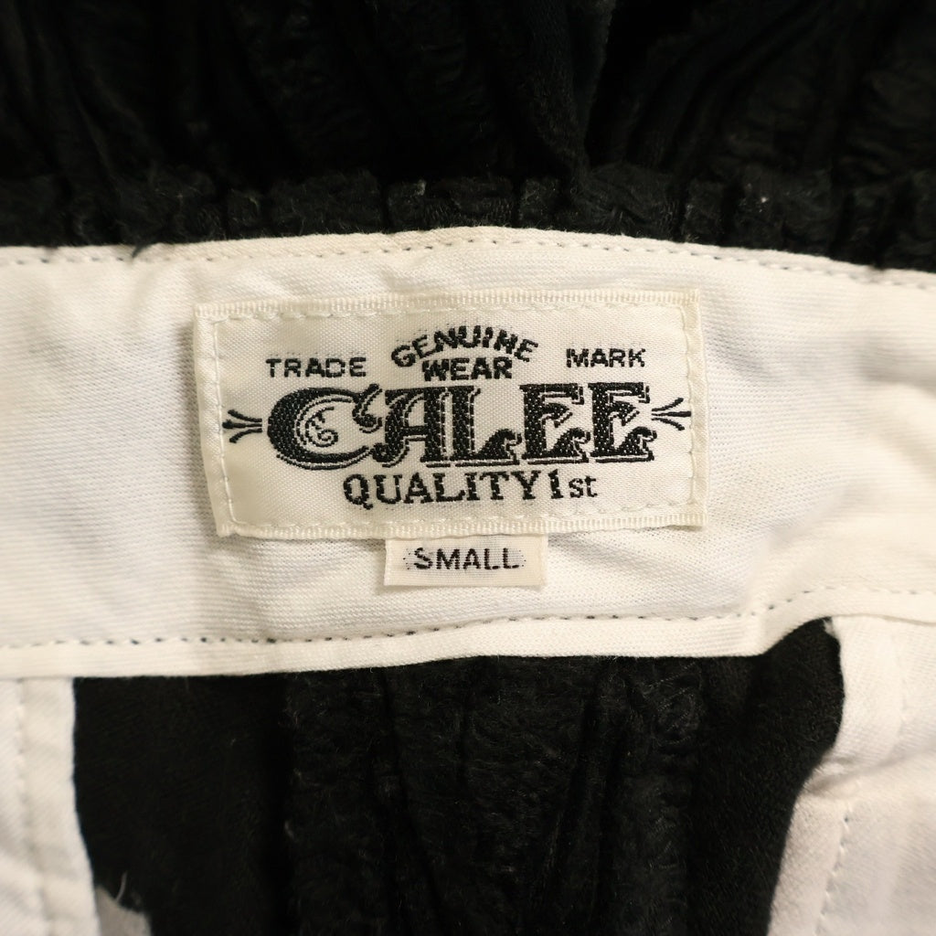 CALEE(キャリー) 23AW Jumbo Corduroy Trousers ジャンボコーデュロイトラウザーズ ジップフライコーデュロイサイドベルトパンツ ブラック