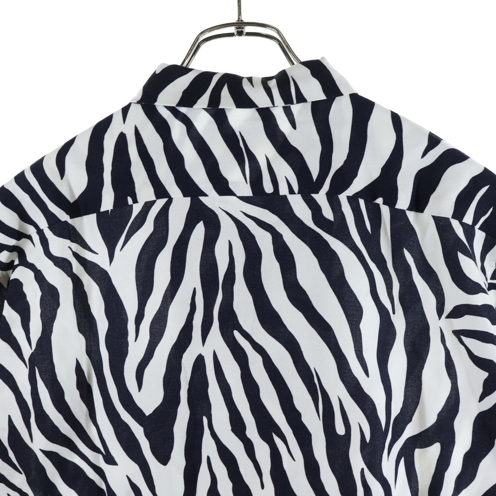 CALEE(キャリー) Zebra Flame Pattern S/S Shirts ゼブラフレームパターンショートスリーブシャツ 総柄ボタンダウンオープンカラー半袖シャツ CL-26SS043 ブラック/レッド