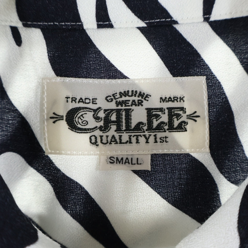 CALEE(キャリー) Zebra Flame Pattern S/S Shirts ゼブラフレームパターンショートスリーブシャツ 総柄ボタンダウンオープンカラー半袖シャツ CL-26SS043 ブラック/レッド