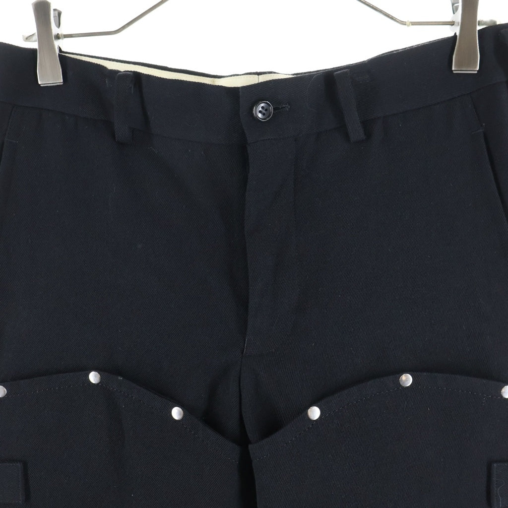 COMME des GARCONS HOMME PLUS(コムデギャルソンオムプリュス) 16AW 平和の鎧期 甲冑カシメロングパンツ PR-P063 ブラック