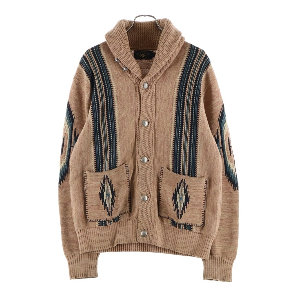 RRL(ダブルアールエル) Roadrunner Cardigan ロードランナーカーディガン ジャコード編みショールカラーカーディガン ピンク MNRRSWE16820097