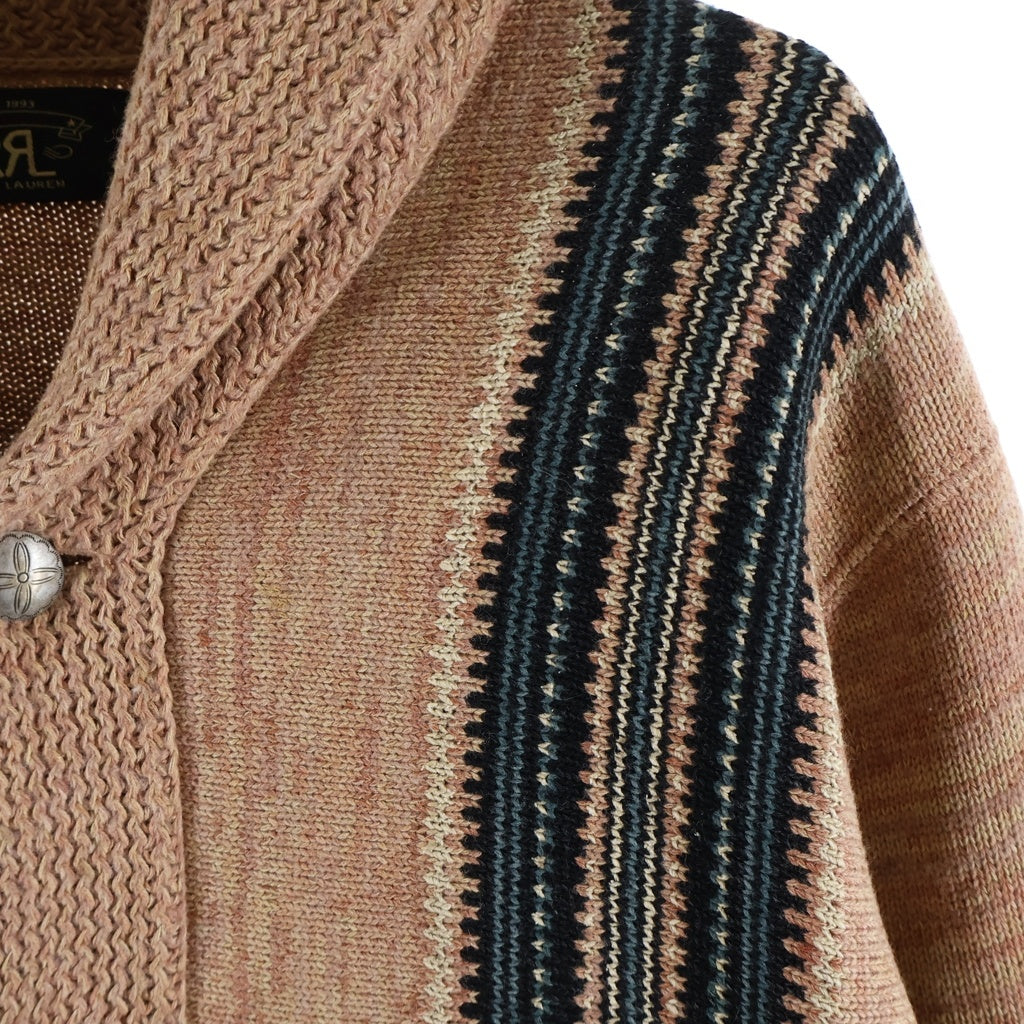 RRL(ダブルアールエル) Roadrunner Cardigan ロードランナーカーディガン ジャコード編みショールカラーカーディガン ピンク MNRRSWE16820097