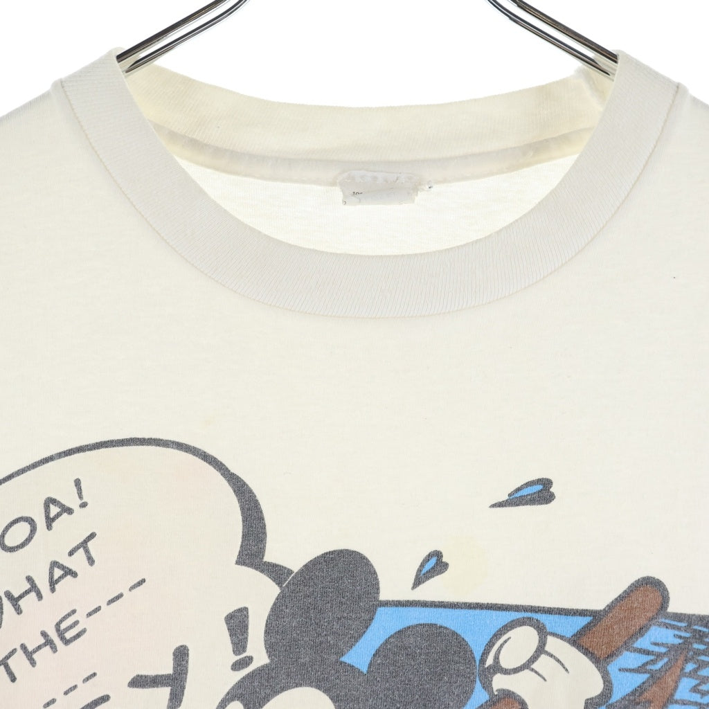 VINTAGE(ヴィンテージ) 90S VINTAGE MICKEY TEE ヴィンテージ USA製 フロントミッキーロゴプリント クルーネック半袖Tシャツ カットソー ホワイト