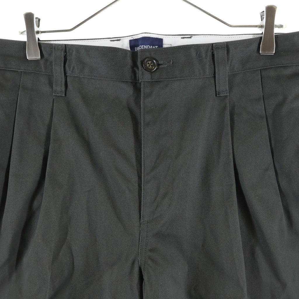 DESCENDANT(ディセンダント) SF WIDE TWILL TROUSERS ワイド ツータック パンツ ダークグレー