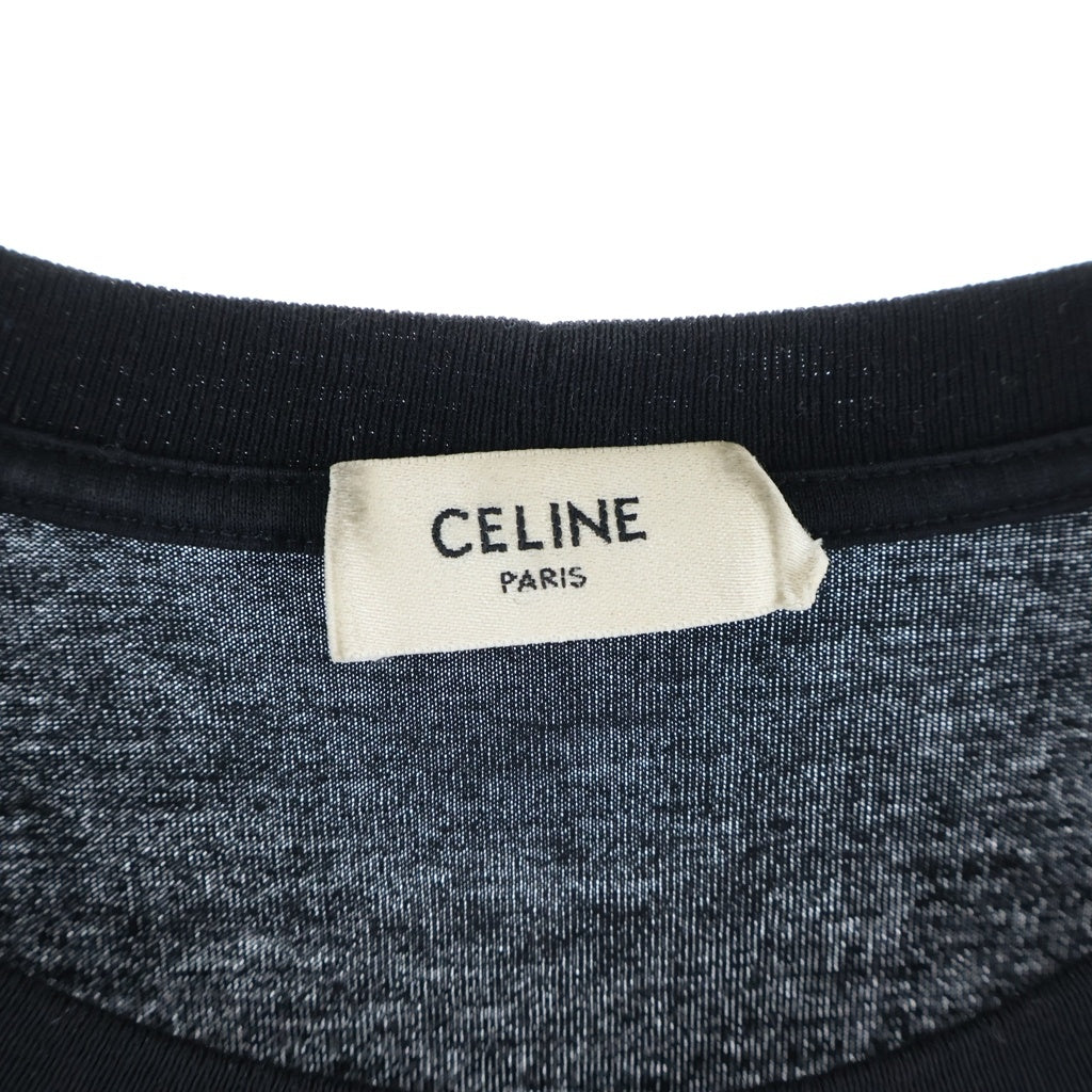 CELINE(セリーヌ) ロゴプリント クルーネック 半袖Tシャツ カットソー ブラック 2X764671Q