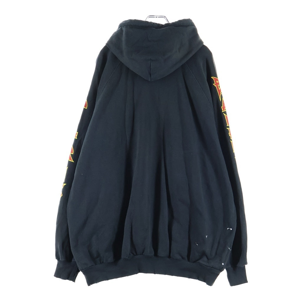 BALENCIAGA(バレンシアガ) 22SS Metal Hoodie Oversized メタルロゴ フーディー プルオーバー スウェットパーカー ブラック 697879 TMV89