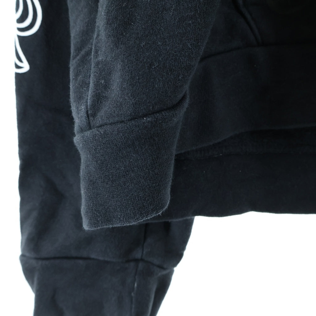 CHROME HEARTS(クロムハーツ) SWTSHRT PLVR 袖フローラル バックホースシュープリント スウェット プルオーバーパーカー ブラック