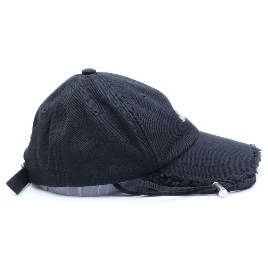 JACQUEMUS(ジャックムス) La Casquette Artichaut ラキャスケットアルティショー プレートロゴドローコード付き6パネルキャップ 帽子 ブラック 235AC452-5012-990 レディース