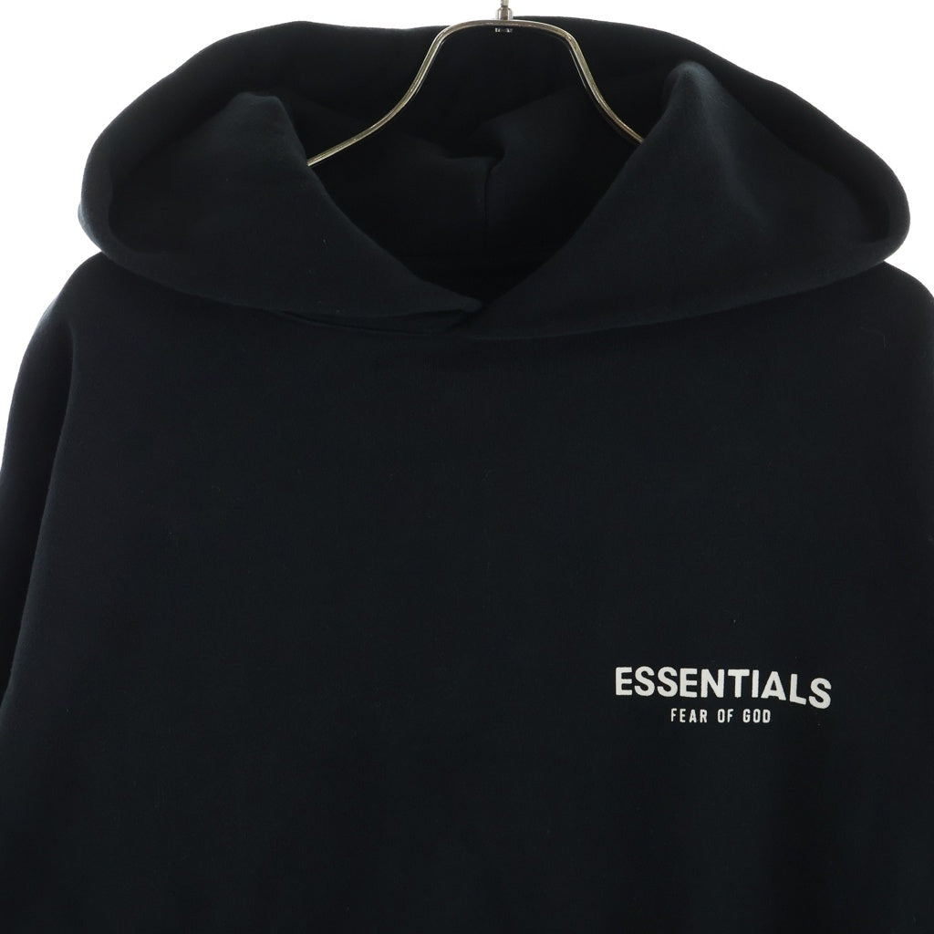 FEAR OF GOD ESSENTIALS(フィアオブゴッド エッセンシャルズ) BACK PRINT PULL OVER HOODIE バックプリントプルオーバーフーディー スウェットパーカー ブラック