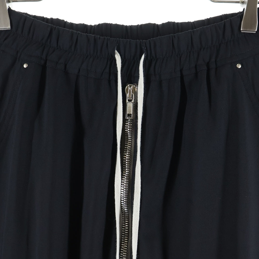 Rick Owens(リックオウエンス) 21AW GETHSEMANE Bela Drawstring Long ゲッセマネ期 ベラドローストリングロング フロントファスナードローストリングパンツ ブラック RU02A5392-ZL