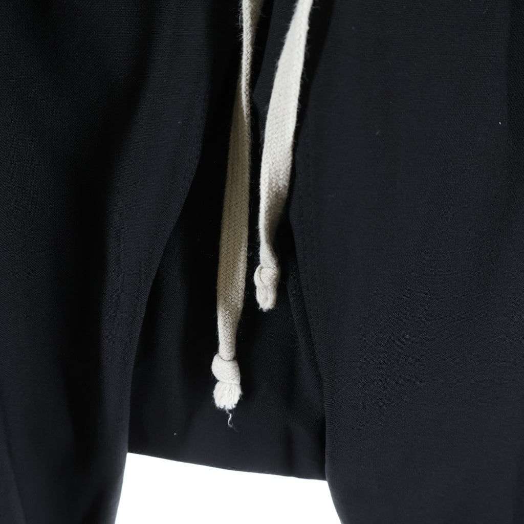 Rick Owens(リックオウエンス) 21AW GETHSEMANE Bela Drawstring Long ゲッセマネ期 ベラドローストリングロング フロントファスナードローストリングパンツ ブラック RU02A5392-ZL