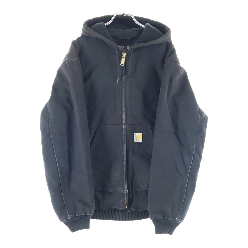 CARHARTT(カーハート) DUCK QUILTED FLANNEL-LINED ダックキルテッドフランネルラインド アクティブジャケット ジップアップフーデットジャケット ブラック 0J0140-M