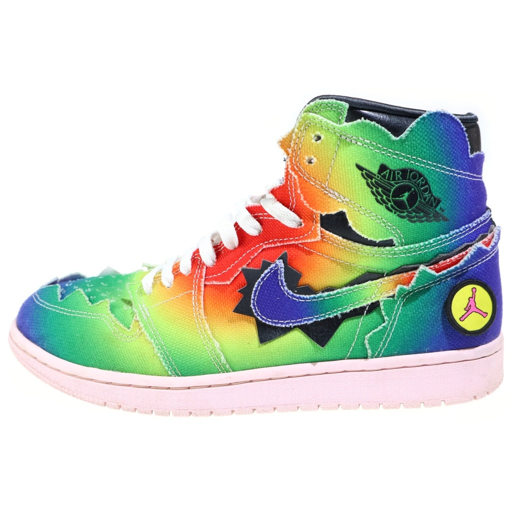 NIKE(ナイキ) BALVIN AIR JORDAN1 HIGH OG RAINBOW Jバルヴィン エアジョーダン1 ハイ レインボー キャンバスハイカットスニーカー マルチ US9/27cm DC3481-900