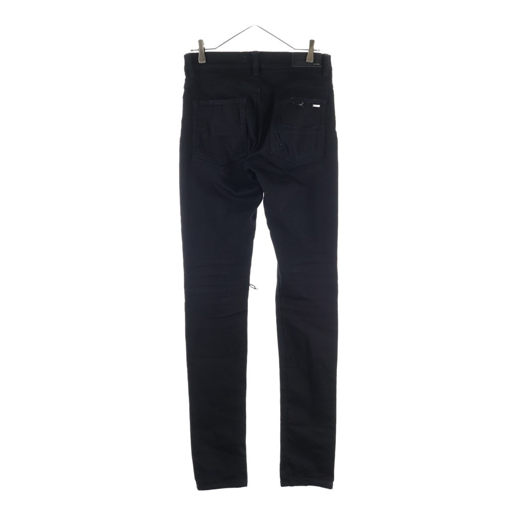 AMIRI(アミリ) MX1 Jean Black OD Crystal エムエックス1 ブラックODクリスタル ラインストーンダメージ加工スタックスキニーデニムパンツ ブラック