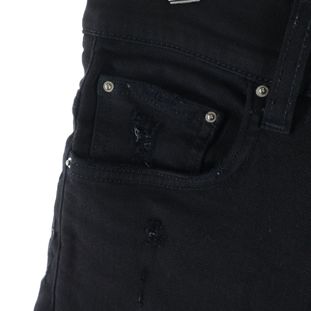 AMIRI(アミリ) MX1 Jean Black OD Crystal エムエックス1 ブラックODクリスタル ラインストーンダメージ加工スタックスキニーデニムパンツ ブラック
