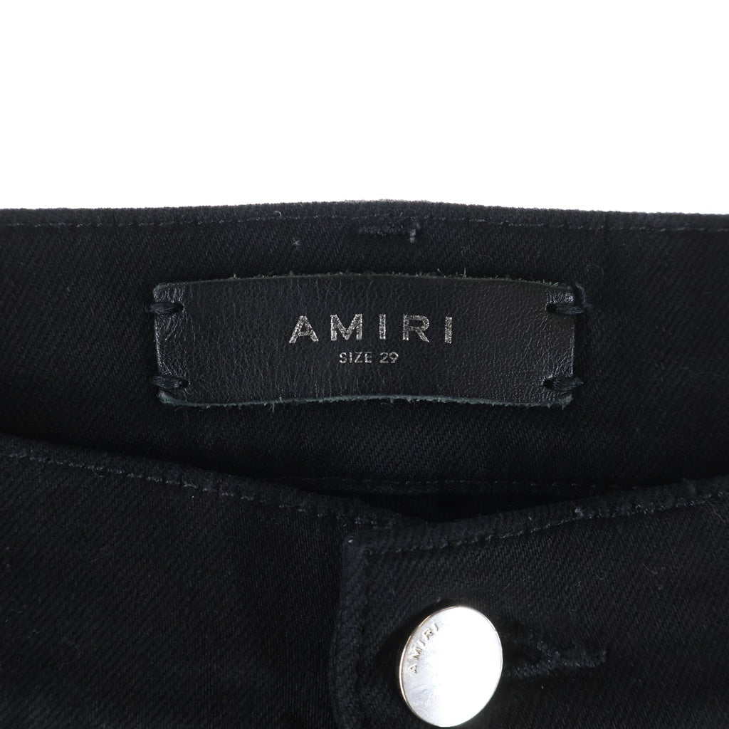 AMIRI(アミリ) MX1 Jean Black OD Crystal エムエックス1 ブラックODクリスタル ラインストーンダメージ加工スタックスキニーデニムパンツ ブラック