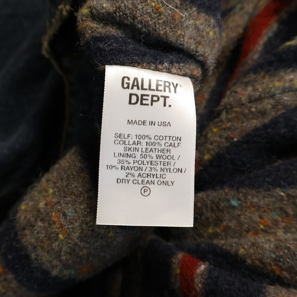 GALLERY DEPT.(ギャラリーデプト) Santa Fe Flannel Denim Trucker Jacket サンタフェ フランネルデニムトラッカージャケット ロゴ刺繍スエードカラーダメージ加工デニムジャケット インディゴ