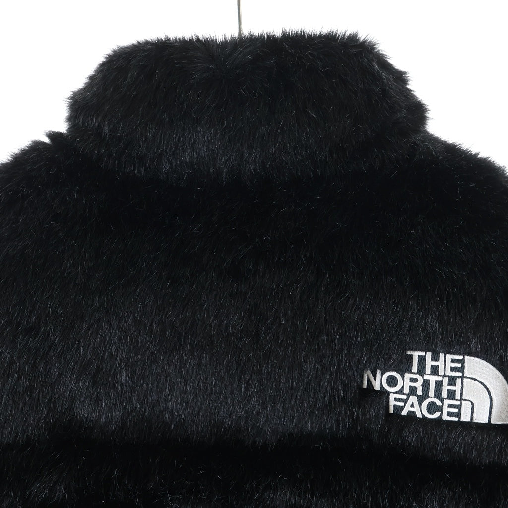 SUPREME(シュプリーム) 20AW ×The North Face Faux Fur Nuptse Jacket ×ザノースフェイス フェイクファーヌプシジャケット ロゴパッチジップアップダウンジャケット ブラック NF0A55VT
