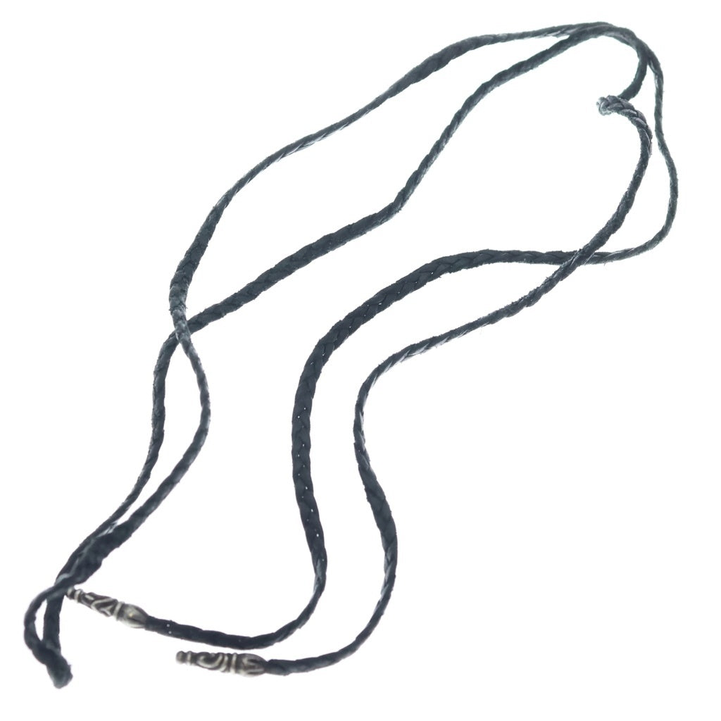 CHROME HEARTS(クロムハーツ) LEATHER BRAID SCROLL ネックレス レザーブレイドネックレス ブラック/シルバー BCA377