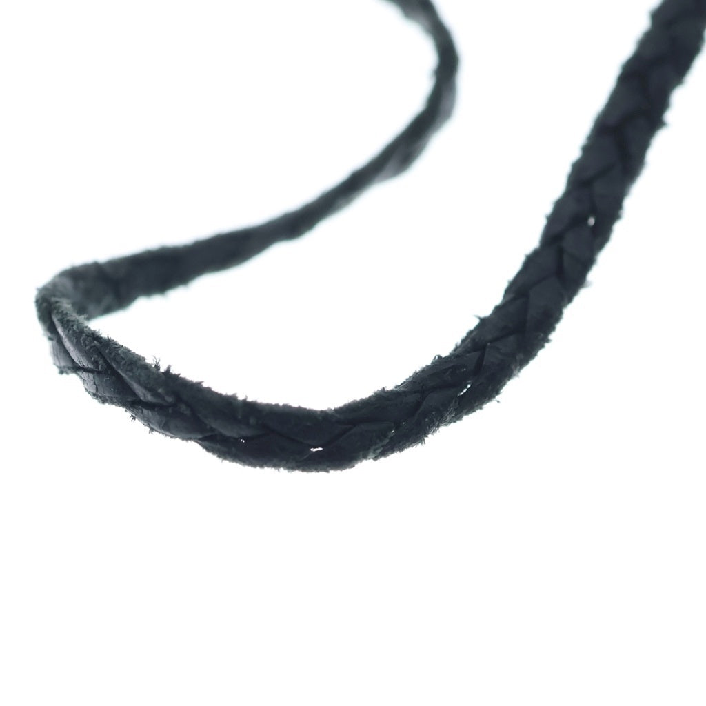 CHROME HEARTS(クロムハーツ) LEATHER BRAID SCROLL ネックレス レザーブレイドネックレス ブラック/シルバー BCA377