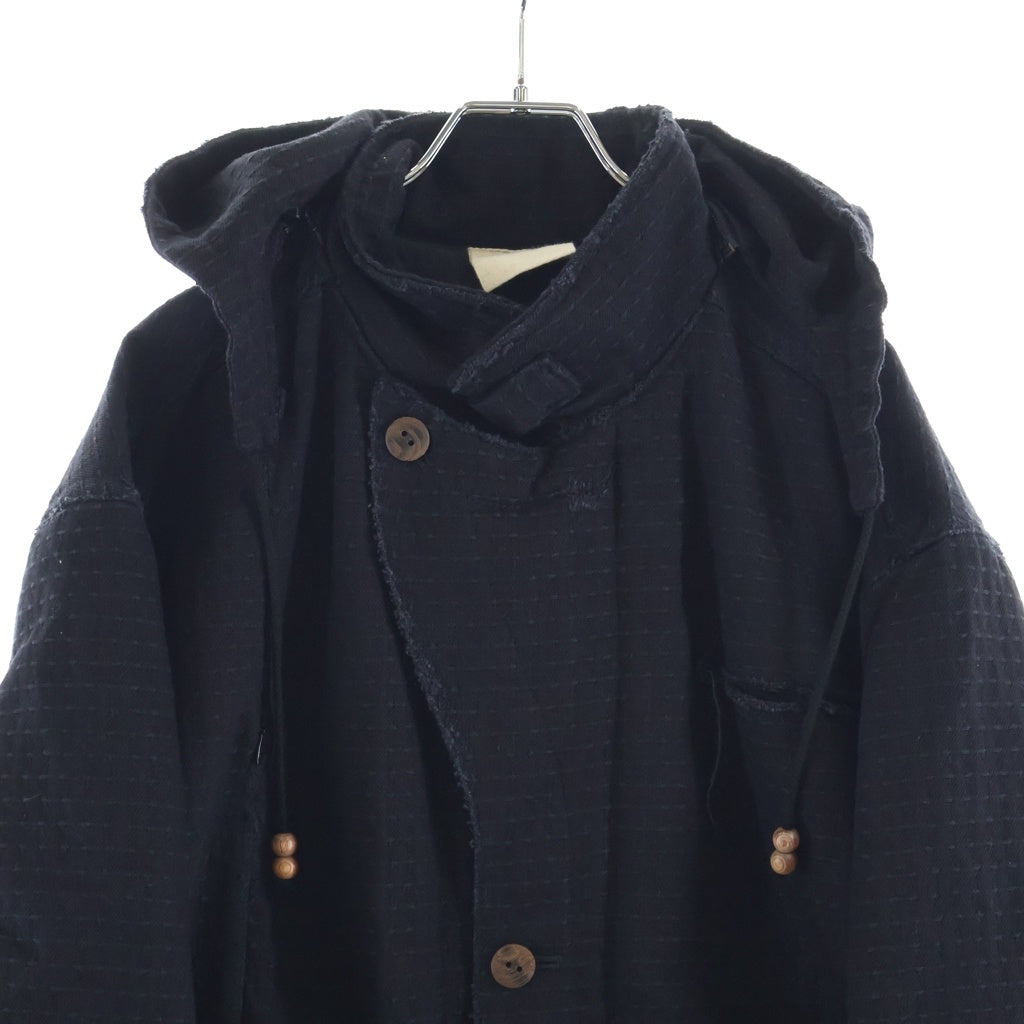 JIAN YE(ジェン イェ) 25AW MMTR COAT 2WAY マルチポケット ジップアップ ロングコート ジャケット ブラック JI-25AW-CT01-1