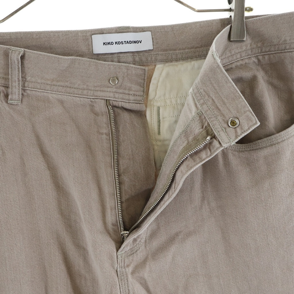 KIKO KOSTADINOV(キココスタディノフ) 26SS Remora Panelled Trouser フロント ダメージ加工 パンツ ブラウン