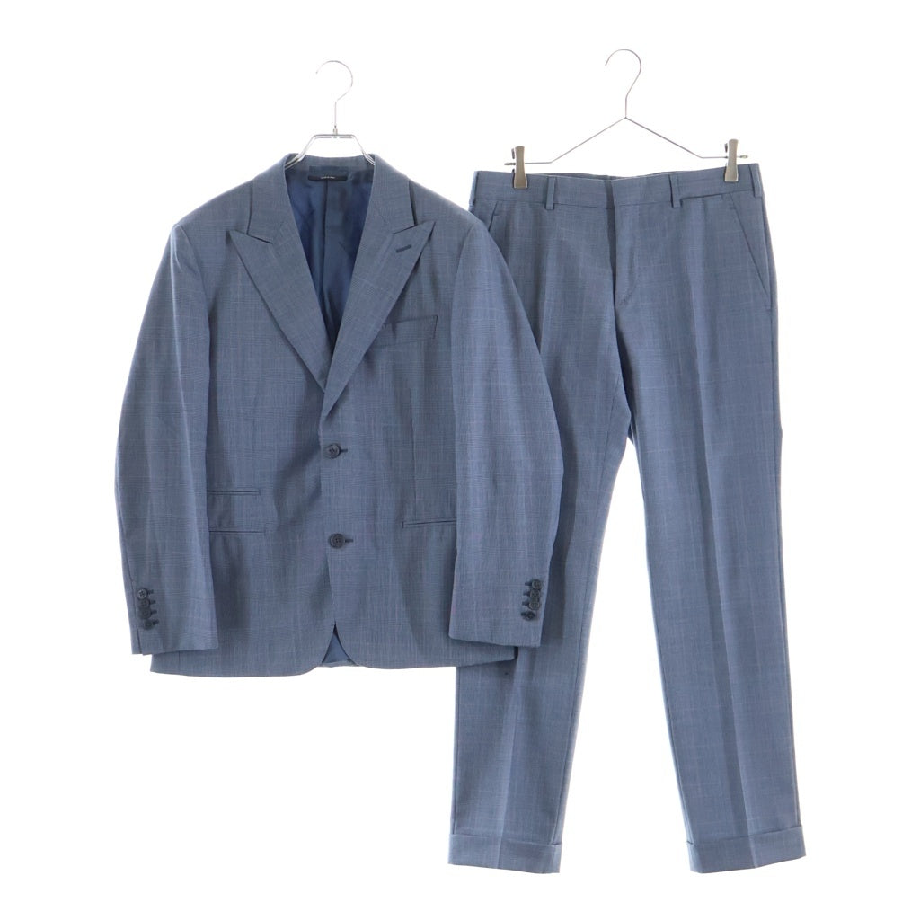 HERMES(エルメス) Check Pattern Set Up Suits チェック総柄セットアップスーツ 2Bシングルテーラードジャケット スラックス G9310/PN382 ライトブルー/ピンク