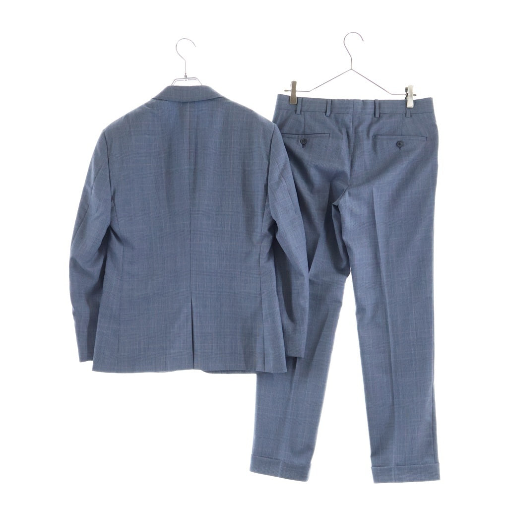 HERMES(エルメス) Check Pattern Set Up Suits チェック総柄セットアップスーツ 2Bシングルテーラードジャケット スラックス G9310/PN382 ライトブルー/ピンク