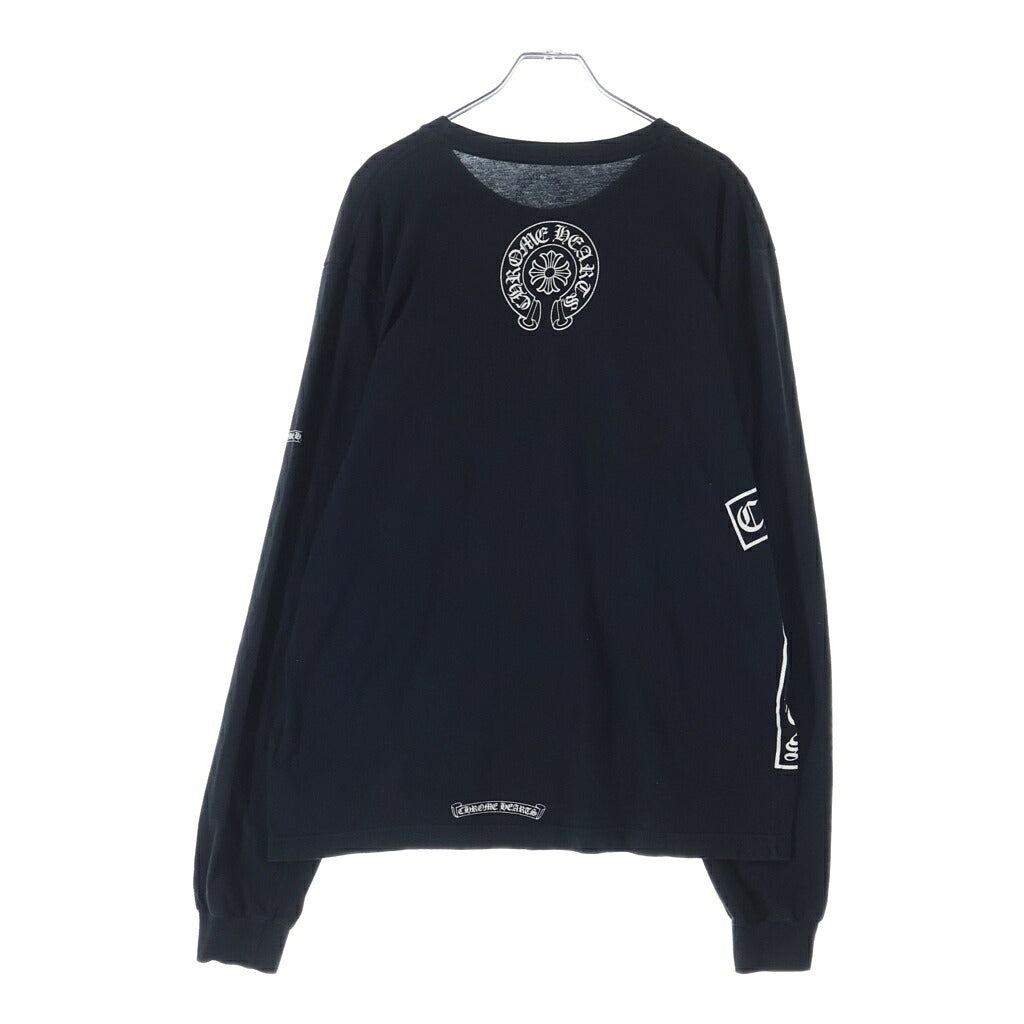 CHROME HEARTS(クロムハーツ) CH T BAR SCROLL LOGO L/S TEE Tバー スクロールロゴ クルーネック長袖Tシャツ ロングスリーブカットソー ブラック/ホワイト