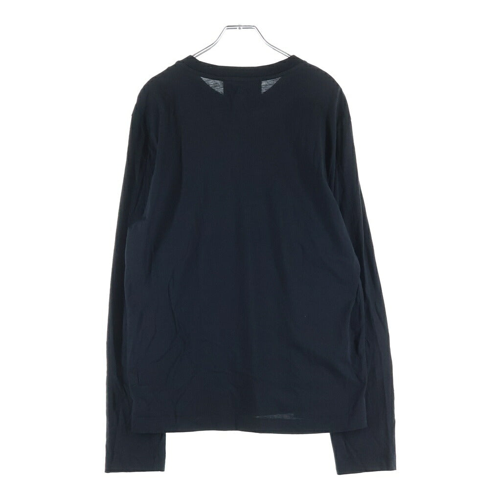 ami paris(アミパリス) CONTRASTED AMI DE COEUR TSHIRT ロゴエンブロイダリー クルーネック半袖Tシャツ カットソー ブラック HTS416.724