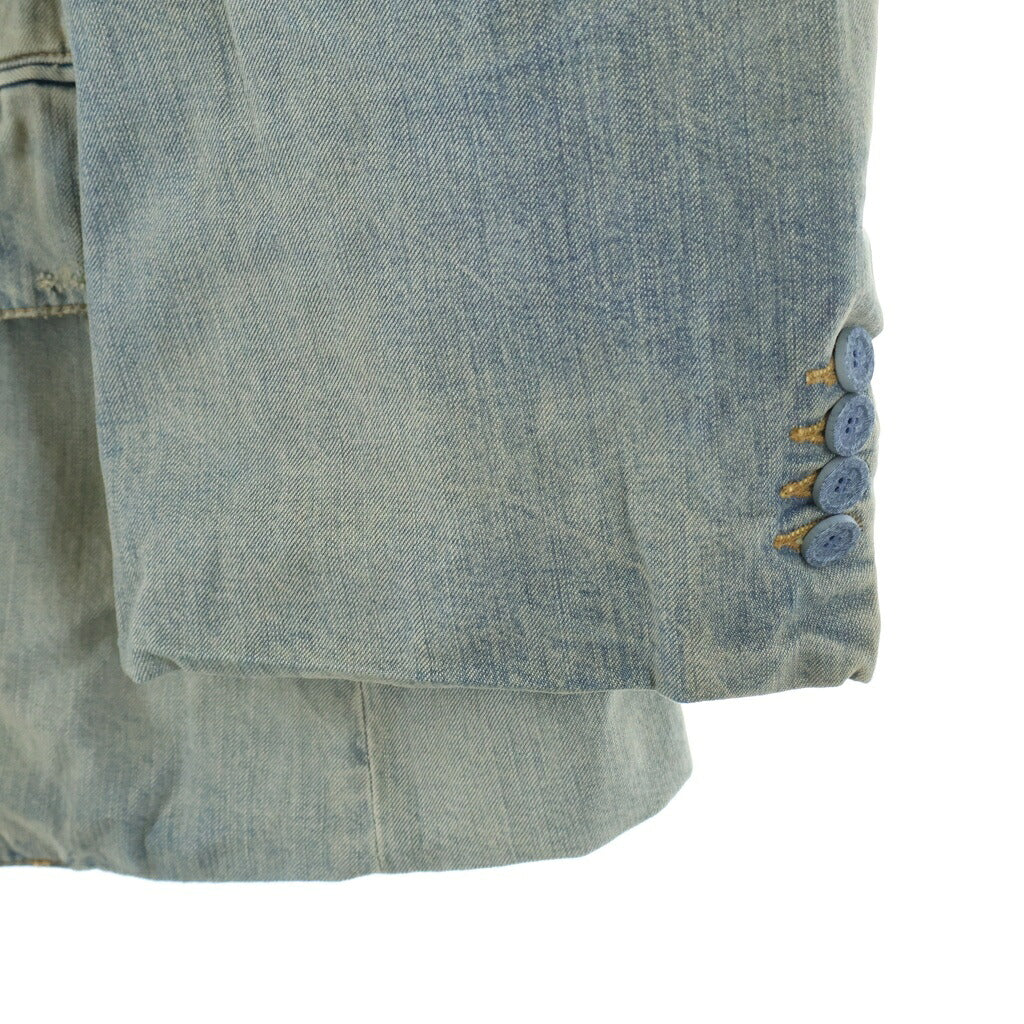 BALENCIAGA(バレンシアガ) JAPANESE RING BLUE DENIM JACKET ヴィンテージ加工 ロゴ デニム ジャケット テーラードジャケット 786469 TPW53
