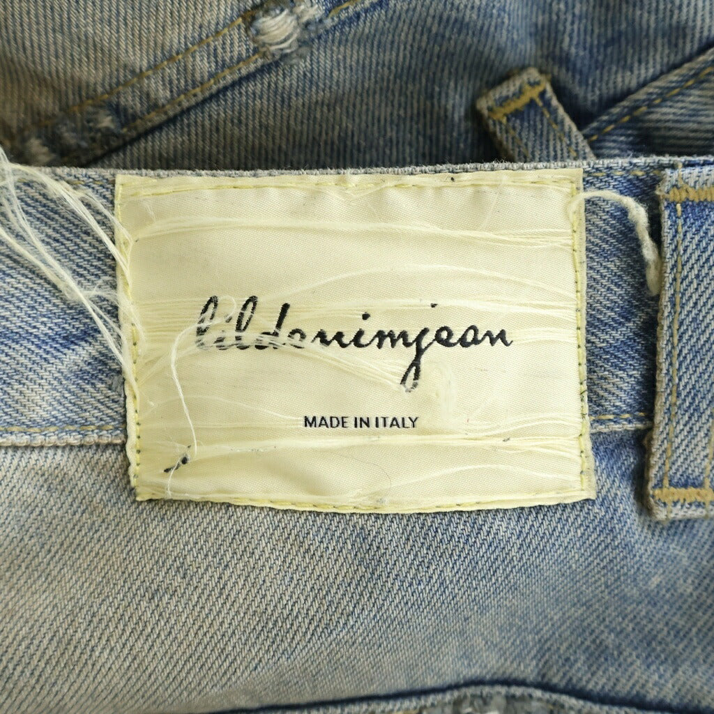 Lildenimjean(リルデニムジーン) TATTOO JEANS 総柄 ダメージ加工 ワイド デニムパンツ インディゴ
