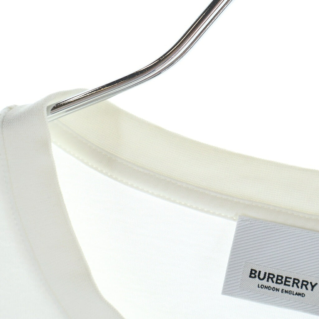 BURBERRY(バーバリー) コットン フロントロゴプリント クルーネック半袖Tシャツ カットソー ホワイト 8053009