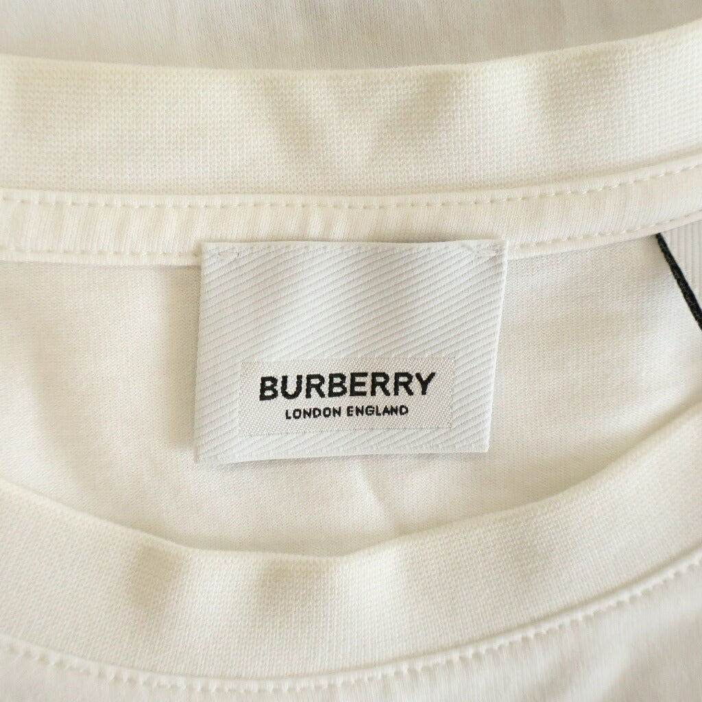 BURBERRY(バーバリー) コットン フロントロゴプリント クルーネック半袖Tシャツ カットソー ホワイト 8053009