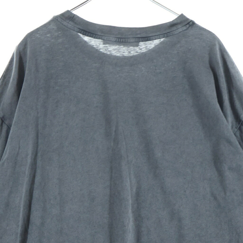 Acne Studios(アクネ ストゥディオズ) 24SS SCULL TEE エイジング加工 フロントスカルプリント クルーネック半袖Tシャツ カットソー グレー FN-UX-TSHI000070