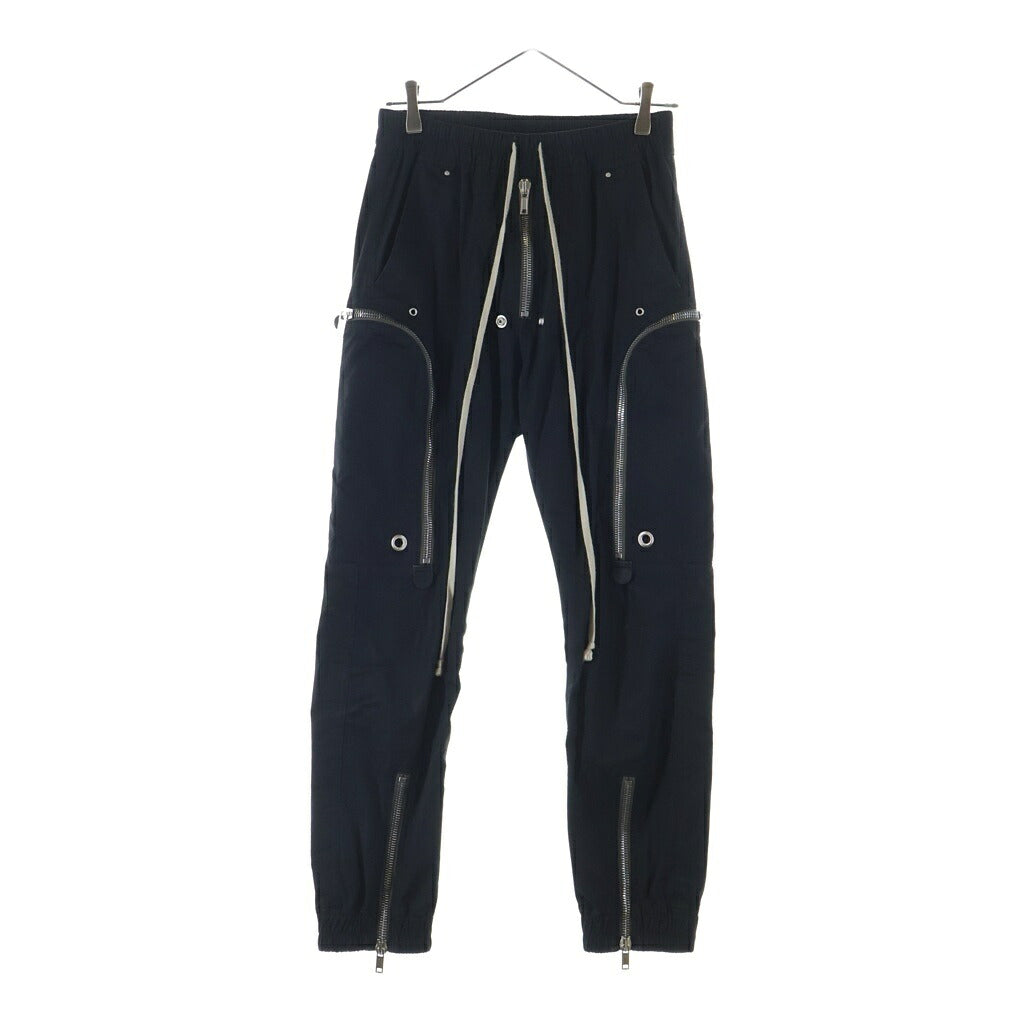 Rick Owens(リックオウエンス) 26SS TEMPLE BAUHAUS CARGO テンプル期 バウハウスカーゴ ファスナーディティールストレッチコットンカーゴパンツ RU01F2377-TE ブラック