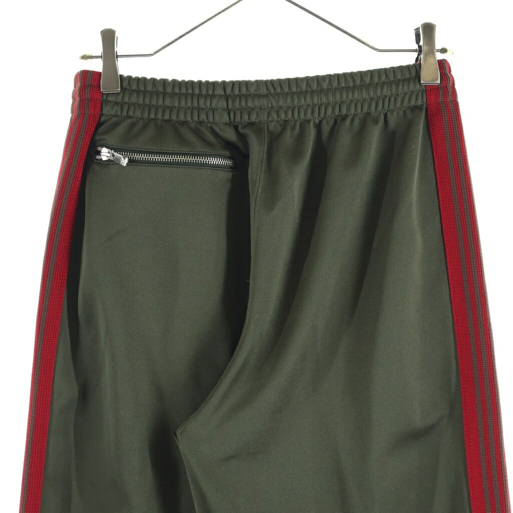 Needles(ニードルス) 24SS ×NUBIAN SIDE LINE CENTERPRESS TRACK PANTS POLY-SMOOTH ×ヌビアン サイドラインセンタープレストラックパンツ ロゴ刺繍ナイロントラックパンツ NS1591 カーキ