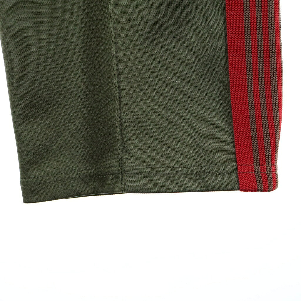 Needles(ニードルス) 24SS ×NUBIAN SIDE LINE CENTERPRESS TRACK PANTS POLY-SMOOTH ×ヌビアン サイドラインセンタープレストラックパンツ ロゴ刺繍ナイロントラックパンツ NS1591 カーキ
